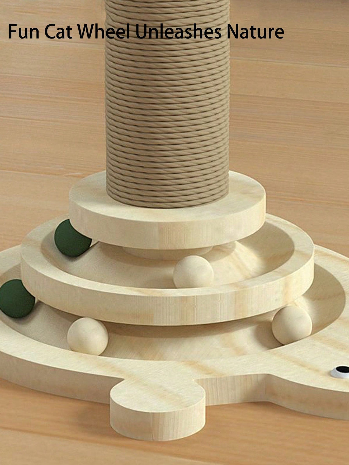 1pc Cat Climbing Tree With Sisal Scratching Post And Solid Wood Frame, Rope And Sisal Scratching Board, Cat Toy