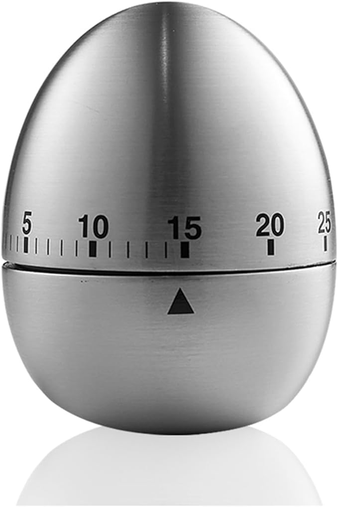 60 Minute Egg Timer, Kitchen Timers for Cooking, Wind Up Timer 0-60 Minutes, Timers for Classroom, Visual Timer for Kids, Mechanical Egg Shape Timer for Saunas and Hard Boiled Eggs (Egg Shape)