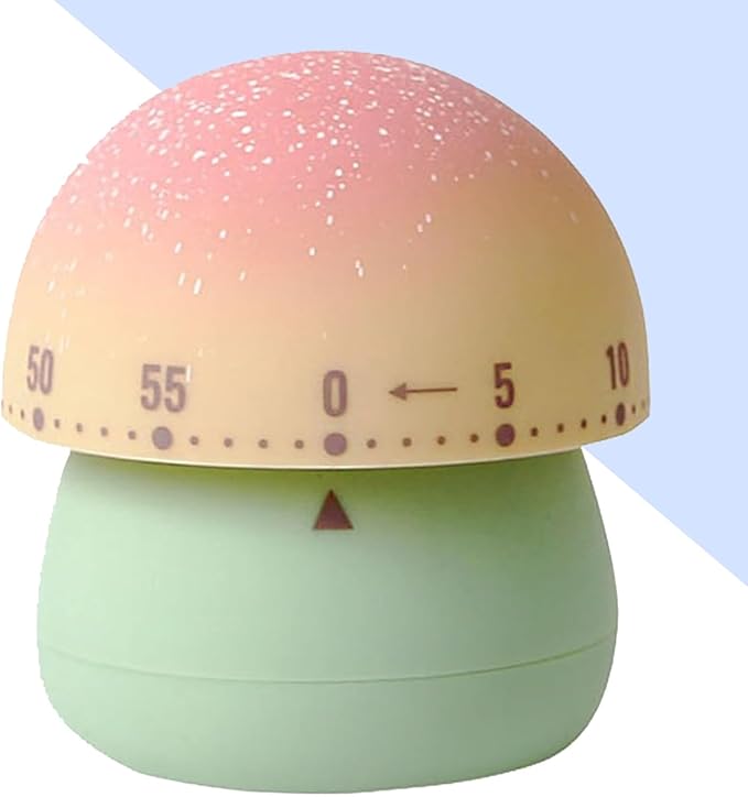 Mechanical Kitchen Timer, Cute Wind Up 60-Minute Manual Countdown for Kids, Classroom, Home, Study and Cooking