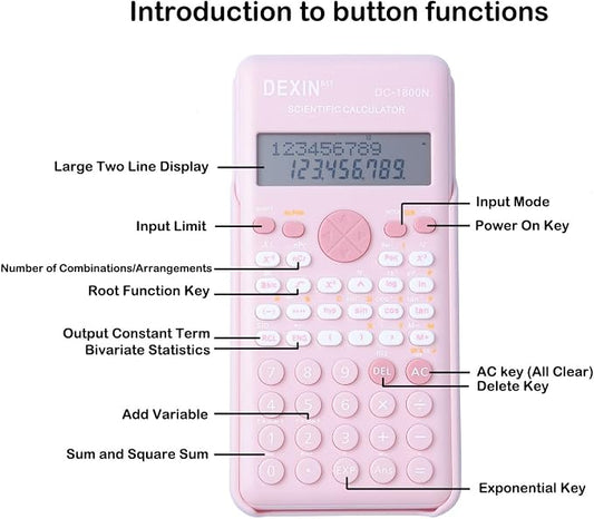 Scientific Calculators for Students, 240 Functions 2-Line Standard Scientific Calculator, Cute School Office Supplies,Math Calculator for School (Blue)