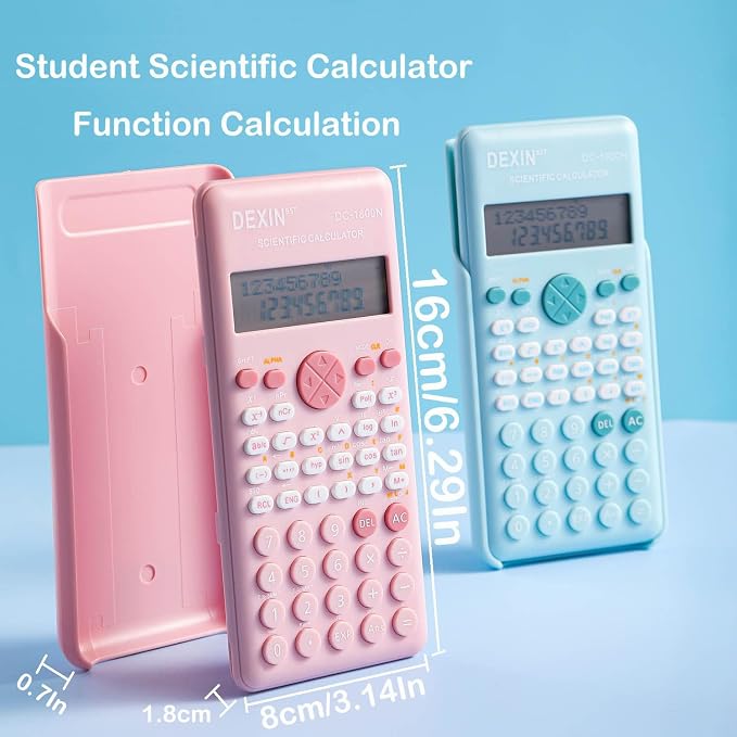Scientific Calculators for Students, 240 Functions 2-Line Standard Scientific Calculator, Cute School Office Supplies,Math Calculator for School (White)