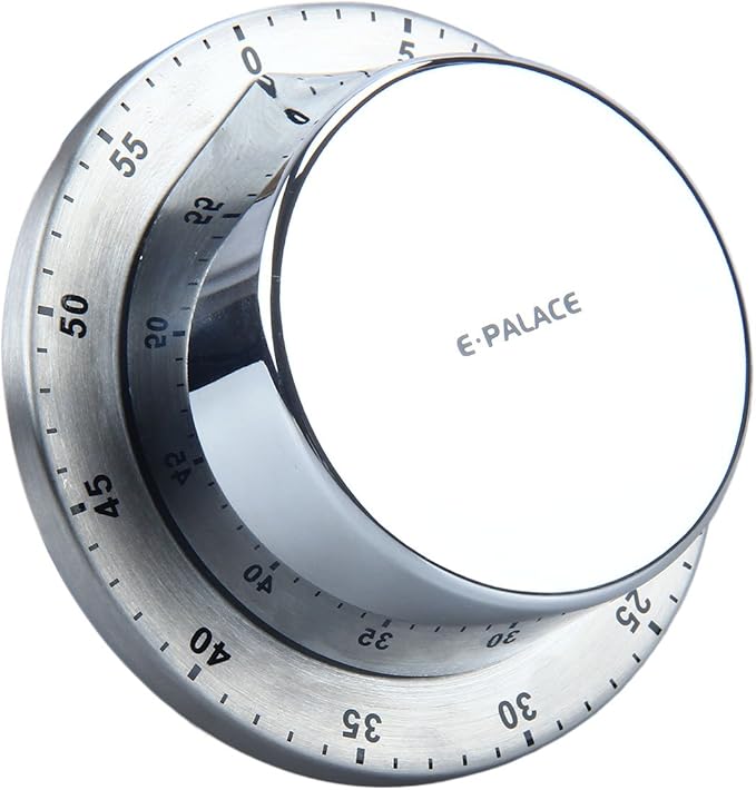 Kitchen Timer, 60 Minute Timer,Magnetic Loud Alarm,Mechanical Stainless Steel Cooking Timer (1pack)