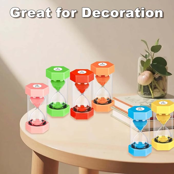 30 Minute Hourglass Sand Timer, Unbreakable Hexagon Sand Clock 30 Min, Reloj De Arena 30 Minutos,Plastic Yellow Hour Glass Sandglass for Classroom Games(Yellow)