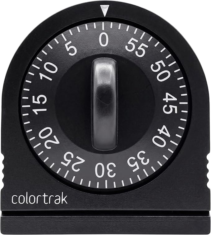 60 Minute Wind Up Timer, Visual Mechanical Timer, from 0 to 60 Minutes, for Kitchen, Hair Color Processing, Tanning Time, Kids' Home and Classroom Activities or Timeouts, Black