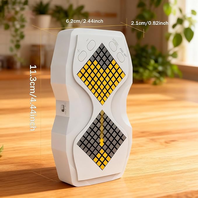LED Visual Hourglass Timer, 1-60 Minute Countdown with Magnetic Mount, Buzzer Alert & Dimmable Night Light, Sand Timer for Kids Learning, Classroom, Cooking, Chess, Fitness & Baking(White)