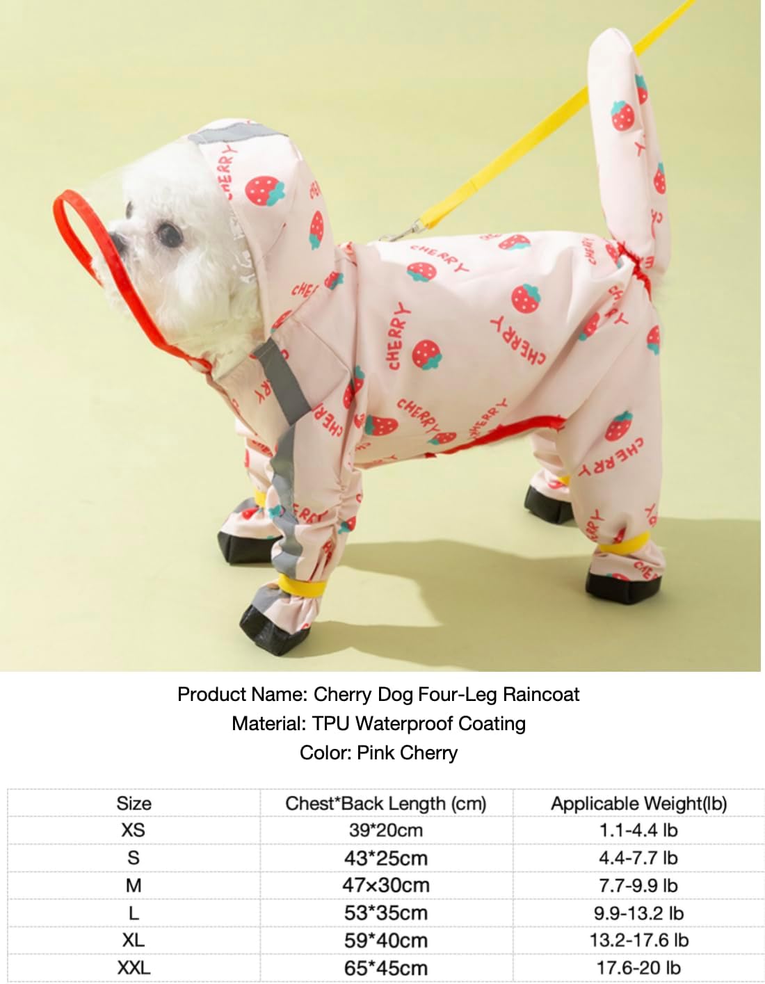 Waterproof Dog Raincoat,Full Coverage 4 Legs Dog Rain Jacket for Small Dogs,Pet Rain Coat with Hood,Reflective Strips&Leash Hole Outdoor Raincoat (Medium(for Weight 5.1-8.1 lb), Blue)